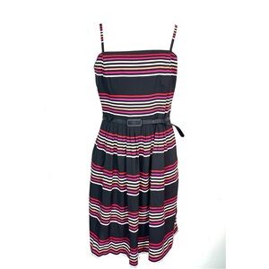 White House Black Market Size 14 Sleeveless Knee Length A Line Dress Striped